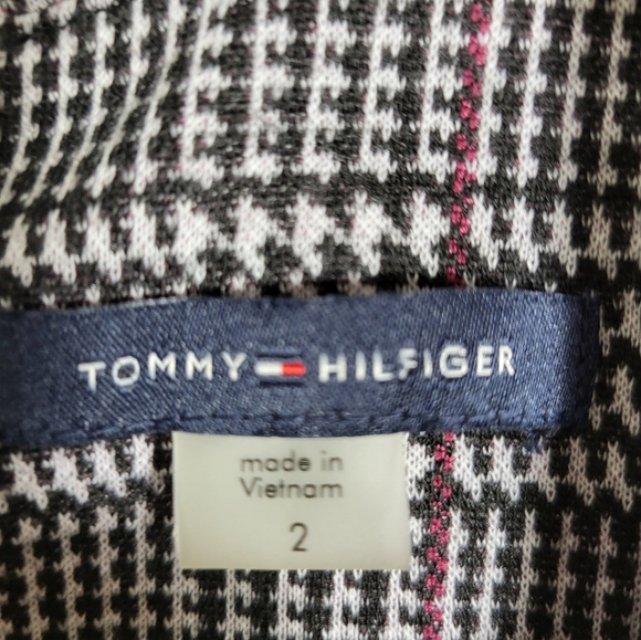 NWT Tommy Hilfiger black with white check midi dress, women's 2  #2320 - Picture 4 of 7